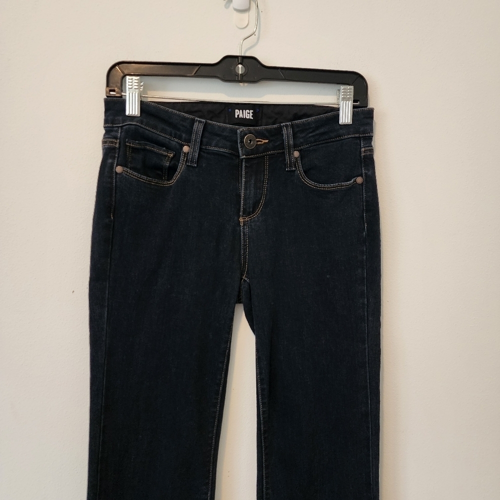 Paige Lou Lou Flare Jeans In Bradford Blue Size 26 Petite - Picture 4 of 16